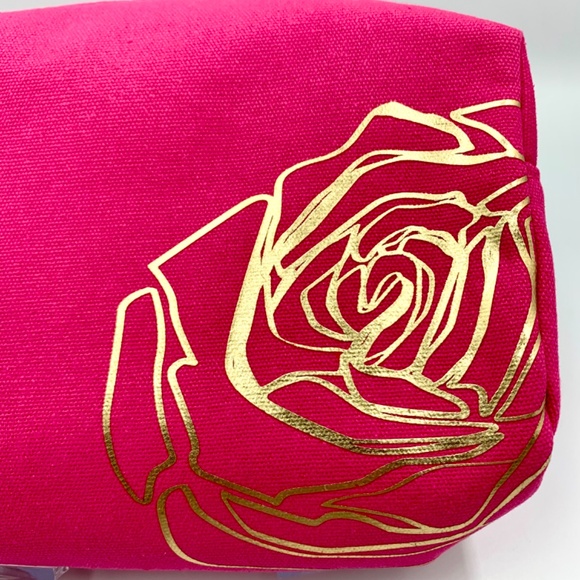 Lancôme travel pink/gold floral Limited Edition makeup bag & classic black tote - Picture 5 of 15